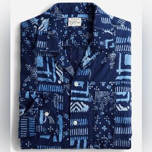 J.CREW Madras Camp-Collar Shirt (Indigo)